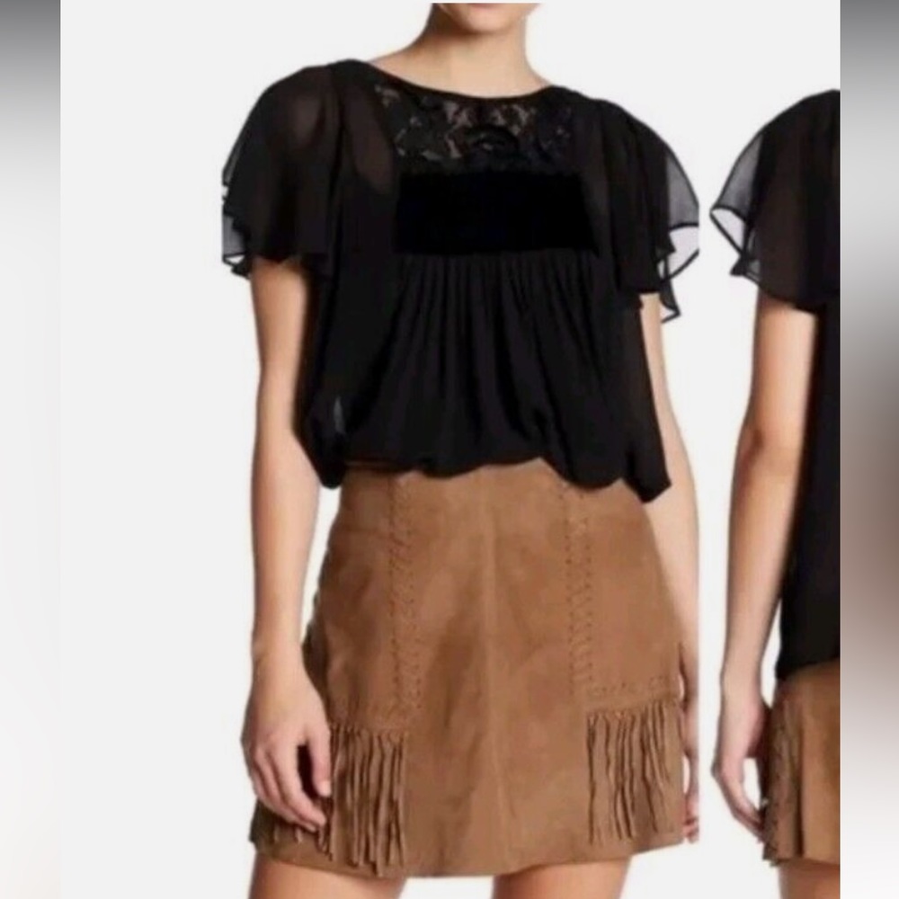 Calypso St.Barth 100% Silk Fringe Blouse